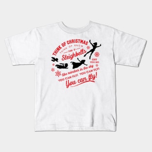 Think of Christmas - Peter Pan inspired You Can Fly Kids T-Shirt